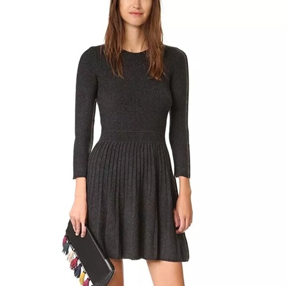 Joie Peronne B Wool Cashmere Long Sleeve Mini Gray Sweater Dress size small - Picture 1 of 6